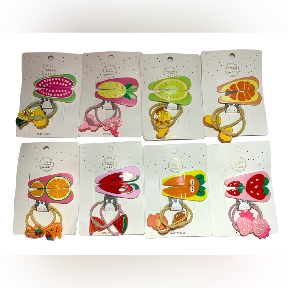 8 sets hair accessories for girls, hair clip with scrunchies